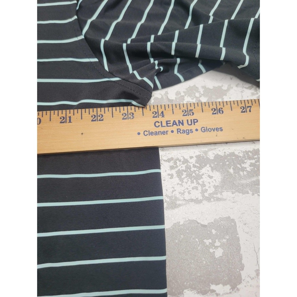 Peter MIllar Summer Comfort Men's Short Sleeve Striped Polo Large Black/Blue - Picture 3 of 6
